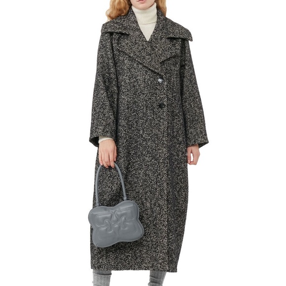 Ganni Jackets & Blazers - Ganni Women's Herringbone
Wool Coat